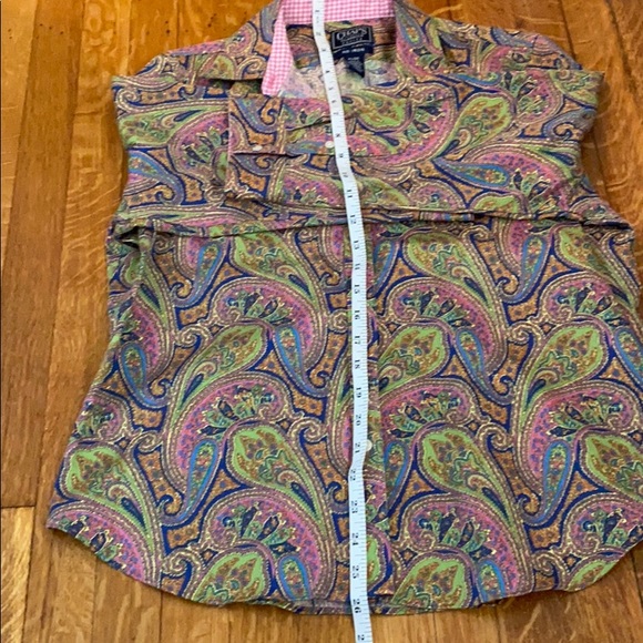 CHAPS no-iron button-down blouse sz. PL - Picture 4 of 6